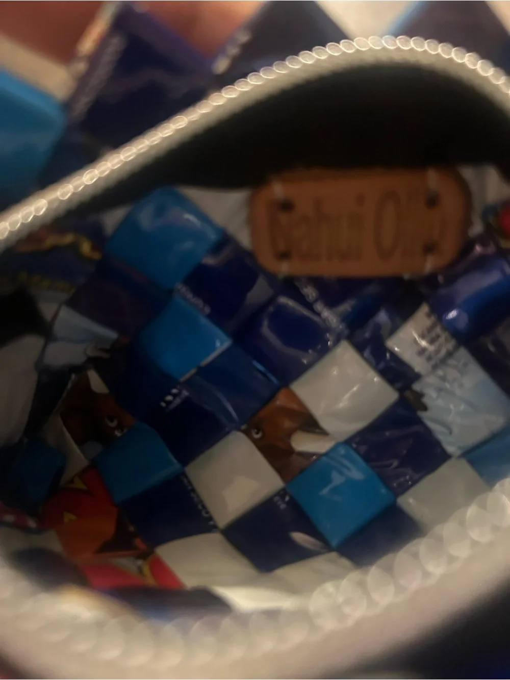 Nahui Ollin Upcycled Candy Wrapper vintage Mini Clutch